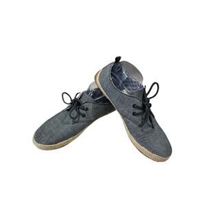 Ben Sherman Men’s 10.5 Prill Gray Oxfords Jute Sole Plaid Lining Casual Lace-Up